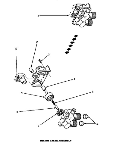Mixing valve assembly (awm290l) (awm290w)