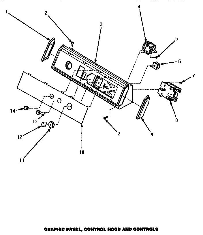 Graphic panel, control hood & controls (awm372w) (awm373w)