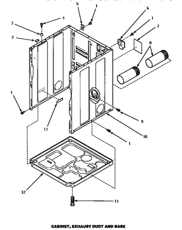 Cabinet, exhaust duct & base