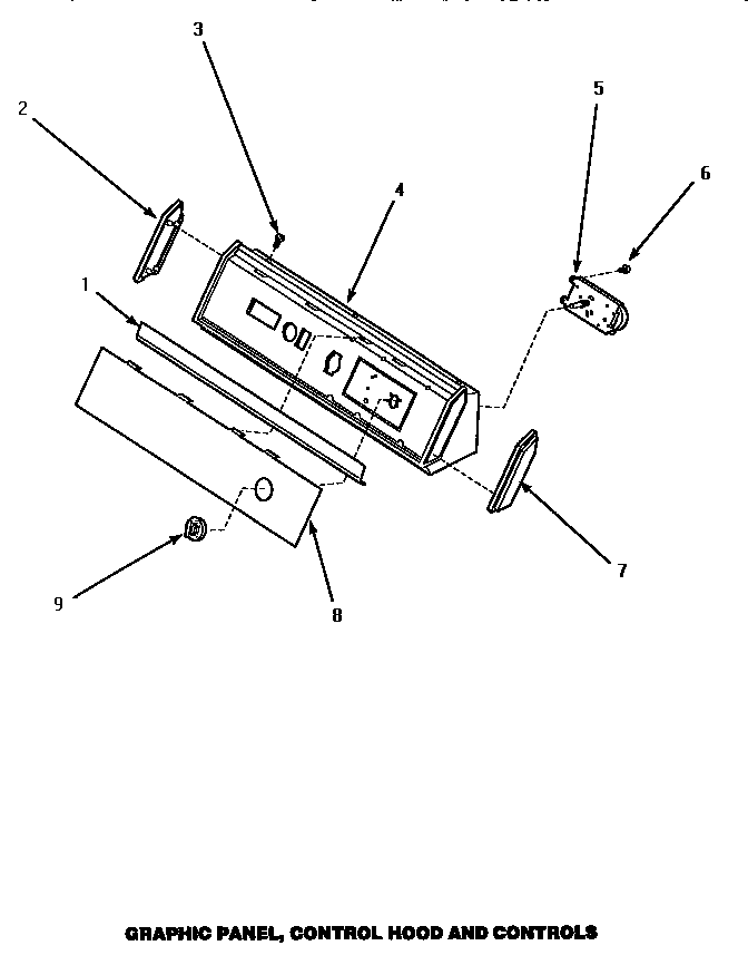 Graphic panel, control hood & controls (aem377) (aem397) (aem407l) (aem407w) (aem427w)