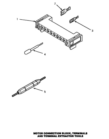 Motor connection block, terminals & terminal extractor tool (aem377) (aem397) (aem407l) (aem407w) (aem427w)