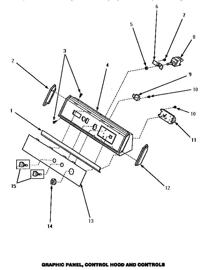 Graphic panel, control hood & controls (aem477w) (aem497l) (aem497w)