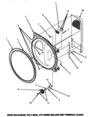 Rear bulkhead, felt seal, cylinder roller & terminal block (aem677w) (aem697l) (aem697w)