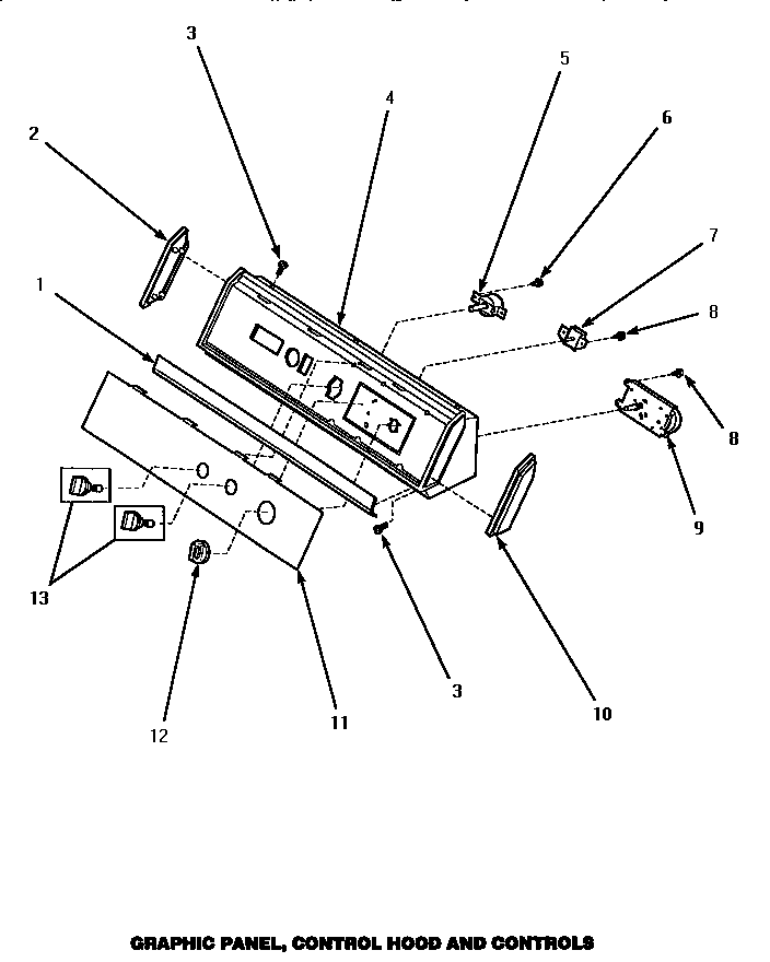 Graphic panel, control hood & controls (agm679w) (agm699l) (agm699w)