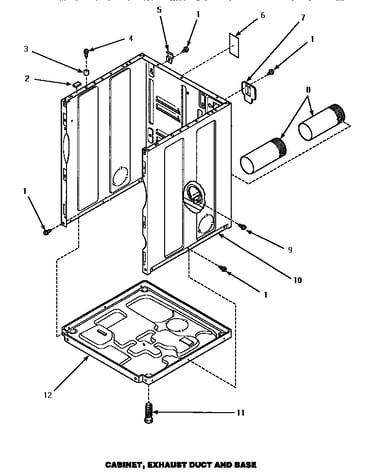 Cabinet, exhaust duct & base (agm679w) (agm699l) (agm699w)