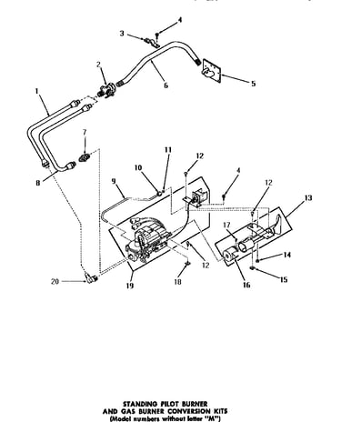 Non-"m" models--standing pilot burner & conversion kits