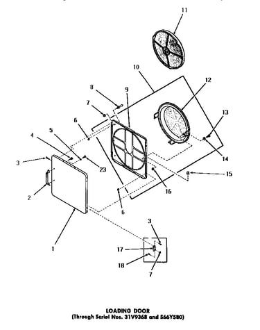 Loading door (through serial numbers 31v9368 & s66y580)