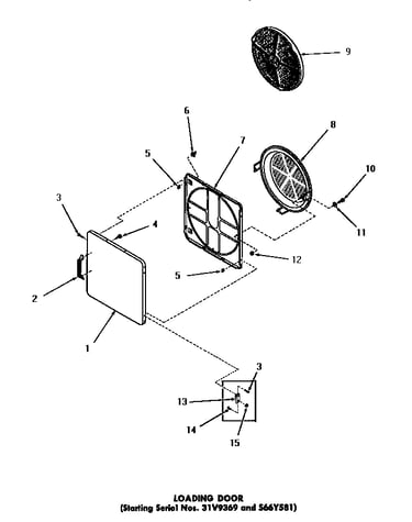 Loading door (starting serial numbers 31v9369 & s66y581)