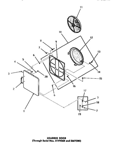 Loading door (through serial numbers 31v9368 & s66y580)