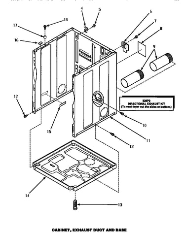 Cabinet, exhaust duct & base