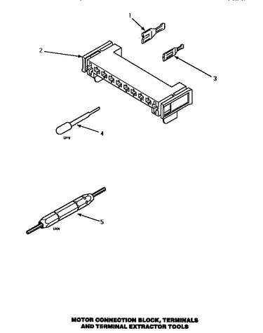 Motor connection block, terminals & terminal extractor tool