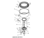 Speed Queen DA6223 agitator post & spin tub diagram