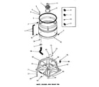 Speed Queen DA6223 boot, chassis & drain tub diagram