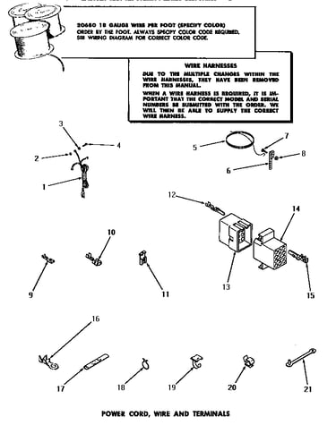 Power cord, wire & terminals