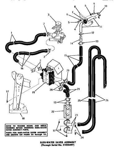 Suds-water saver assembly