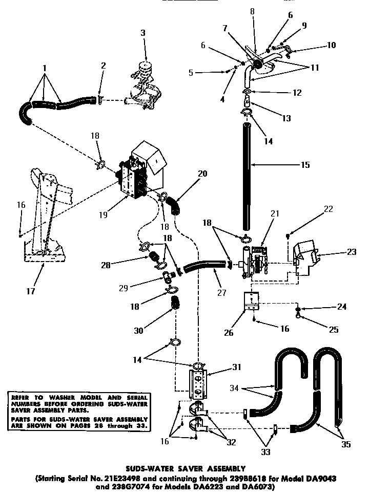 Suds-water saver assembly