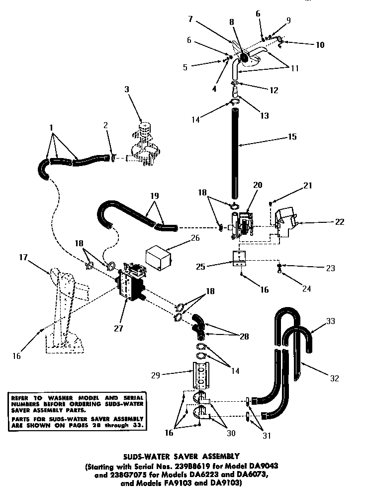 Suds-water saver assembly