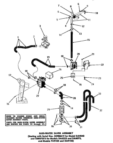 Suds-water saver assembly