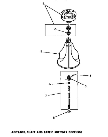 Agitator, shaft & fabric softener dispenser
