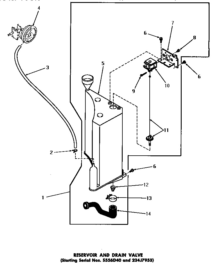 Reservoir & drain valve (starting serial s556d40 & 234j7953