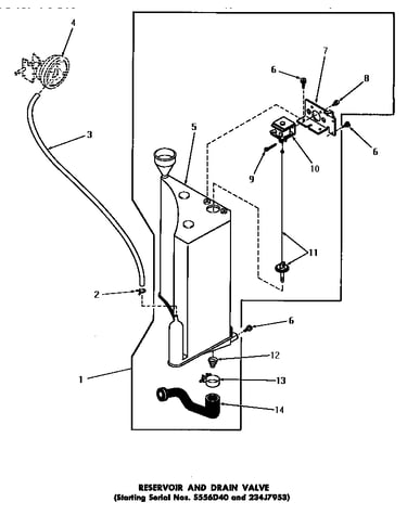 Reservoir & drain valve (starting serial s556d40 & 234j7953