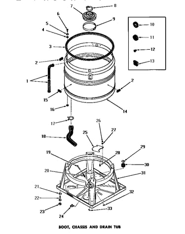 Boot, chassis & drain tub