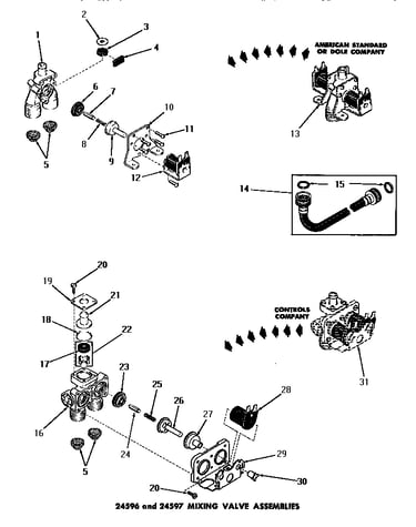 24596 & 24597 mixing valve assemblies