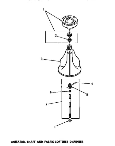Agitator, shaft & fabric softener dispenser