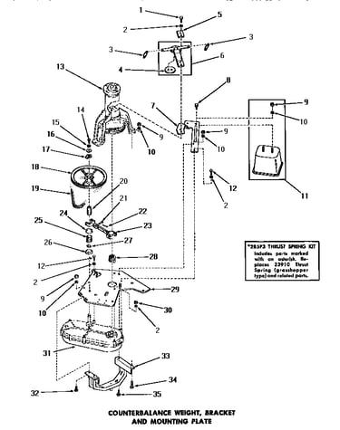 Counterbalance weight, bracket & mounting plate