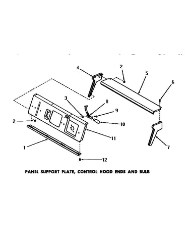 Panel support plate, control hood ends & bulb