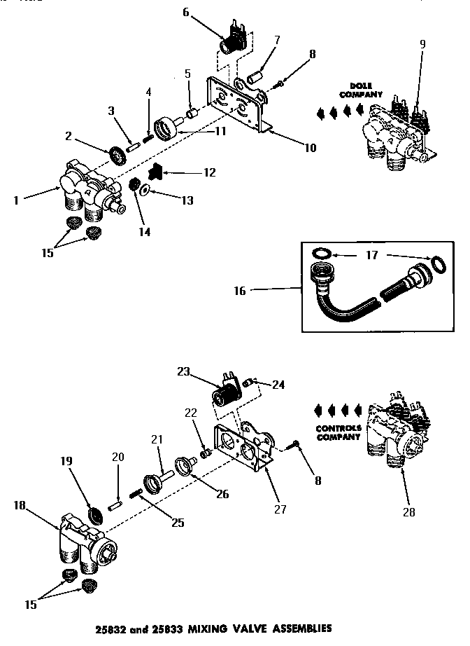 25832 & 25833 mixing valve assemblies