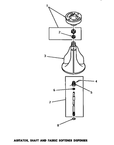 Agitator, shaft & fabric softener dispenser