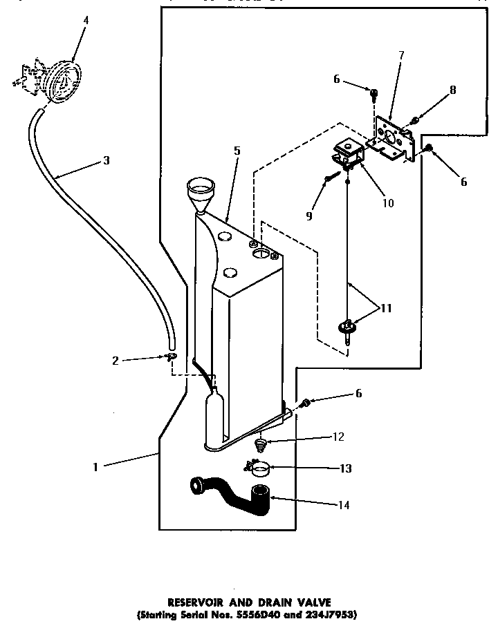 RESERVOIR & DRAIN VALVE (STARTING NOS. S556D40 & 234J7953)