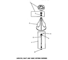 Speed Queen DA3001 agitator, shaft & fabric softener dispenser diagram