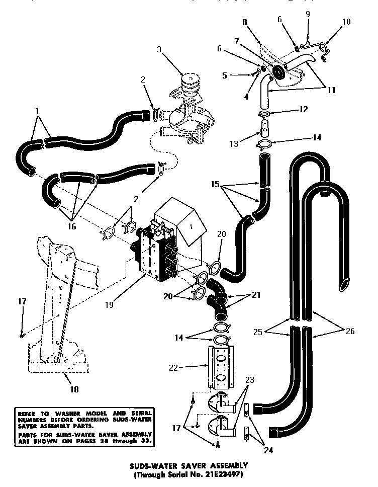 Suds-water saver assembly