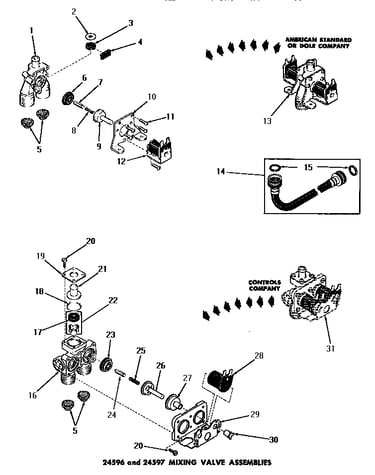 24596 & 24597 mixing valve assemblies