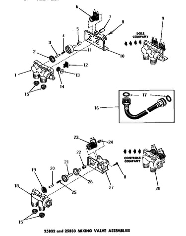 25832 & 25833 mixing valve assemblies