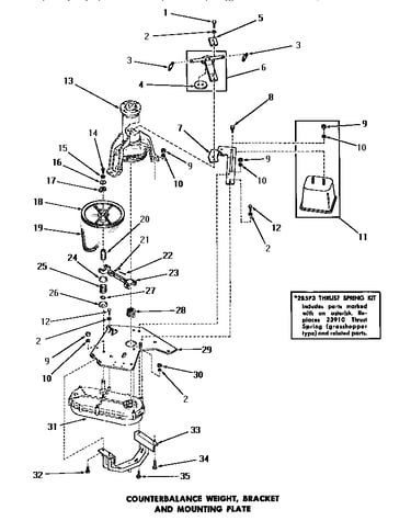 Counterbalance weight, bracket & mounting plate