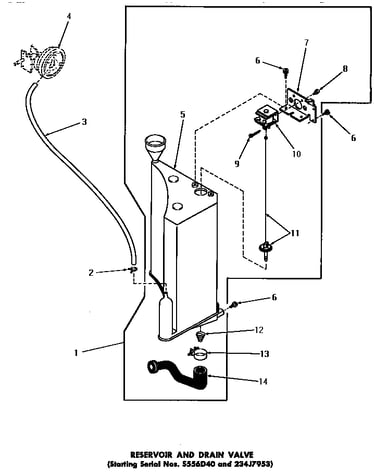 Reservoir & drain valve (starting serial s556d40 & 234j7953