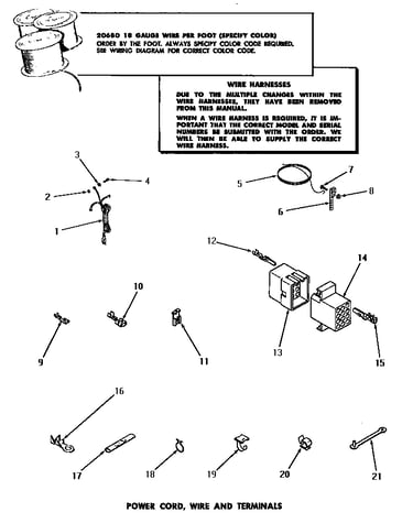 Power cord, wire & terminals