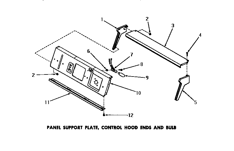 Panel support plate, control hood ends & bulb