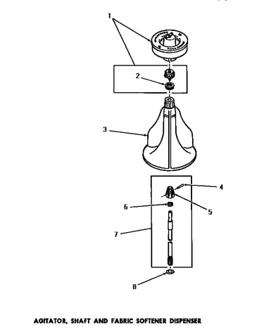 Agitator, shaft & fabric softener dispenser