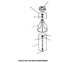 Speed Queen FA3050 agitator, shaft & fabric softener dispenser diagram