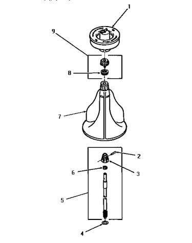 Agitator, shaft and fabric softener dispenser