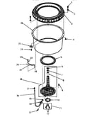 Agitator post and spin tub