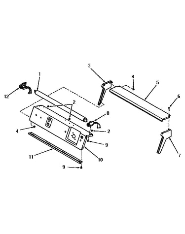 Panel support plate, control hood ends and fluorescent tube
