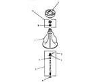 Speed Queen FA9101 agitator, shaft and fabric softener dispenser diagram