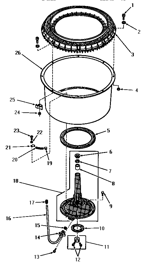 Agitator post and spin tub