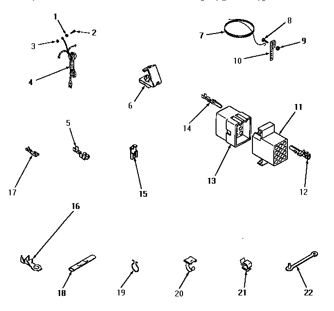 Power cord, wire and terminals