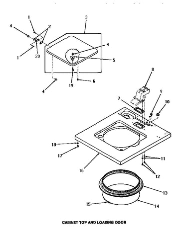 Cabinet top & loading door